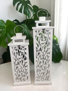 Lampion, latarnia ażurowa, uchwyt metalowy